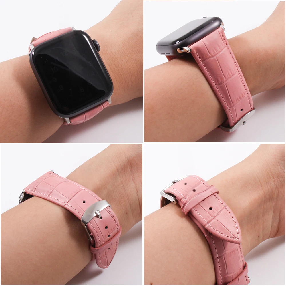 Ремешок для apple watch 4/3/2/1 кожаный ремешок 42 мм, 38 мм, версия браслет ремешок для наручных часов iwatch серии 40 мм 44 мм