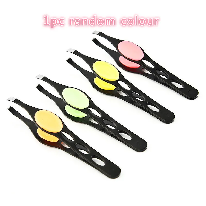 1pc random colour 1 шт. Пинцет для наращивания ресниц, черный прямой инструмент для наращивания ногтей, инструмент для маникюра, инструмент для удаления омертвевшей кожи бровей и прыщей, маникюр - Цвет: 1pc random colour