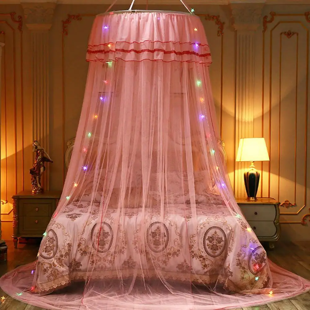 

Ruffle Dome Bed Canopy Glowing Stars Lightweight Dreamy Mosquito Net Isolate Insects For All Cots Home Single Beds Double Beds