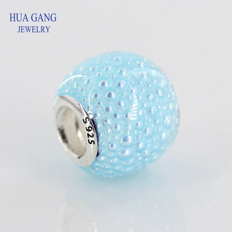 

Fine 100% 925 Sterling Silver sea blue enchantment bead fits for Pandora bracelet DIY jewelry making