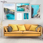 Скандинавский морской пейзаж, стена, искусство на холсте, стена, современный декор гостиной