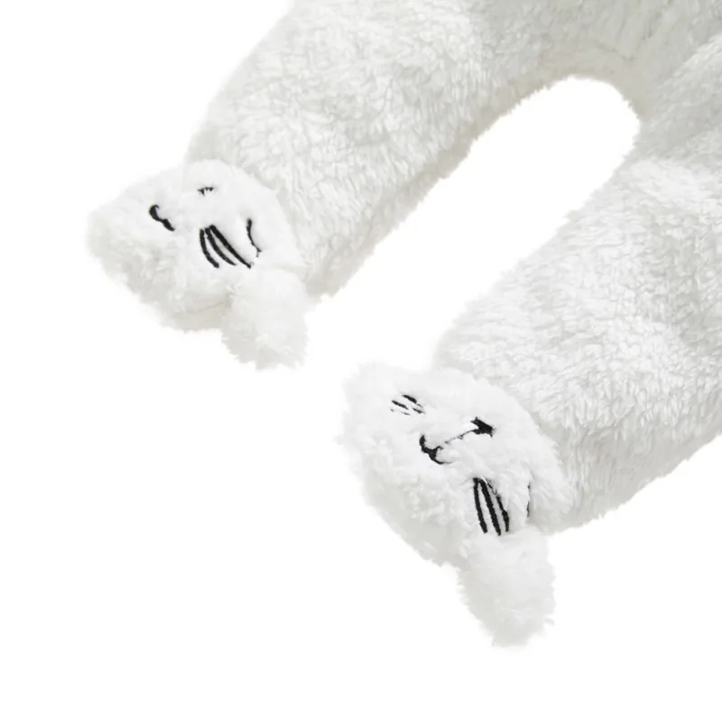 

Fashion Winter Baby Rompers for Boys Girls Coral fleece Cartoon Romper Hoodie Jumpsuit Casual Outfits