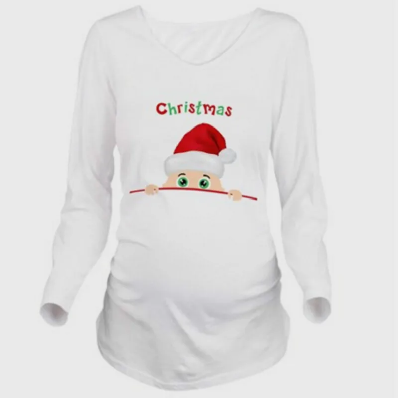 

3XL Tops For Pregnant Women Maternity Clothes Funny Christmas Baby Tee Shirt Outwear T Shirts For Pregnancy and Maternity Gifts