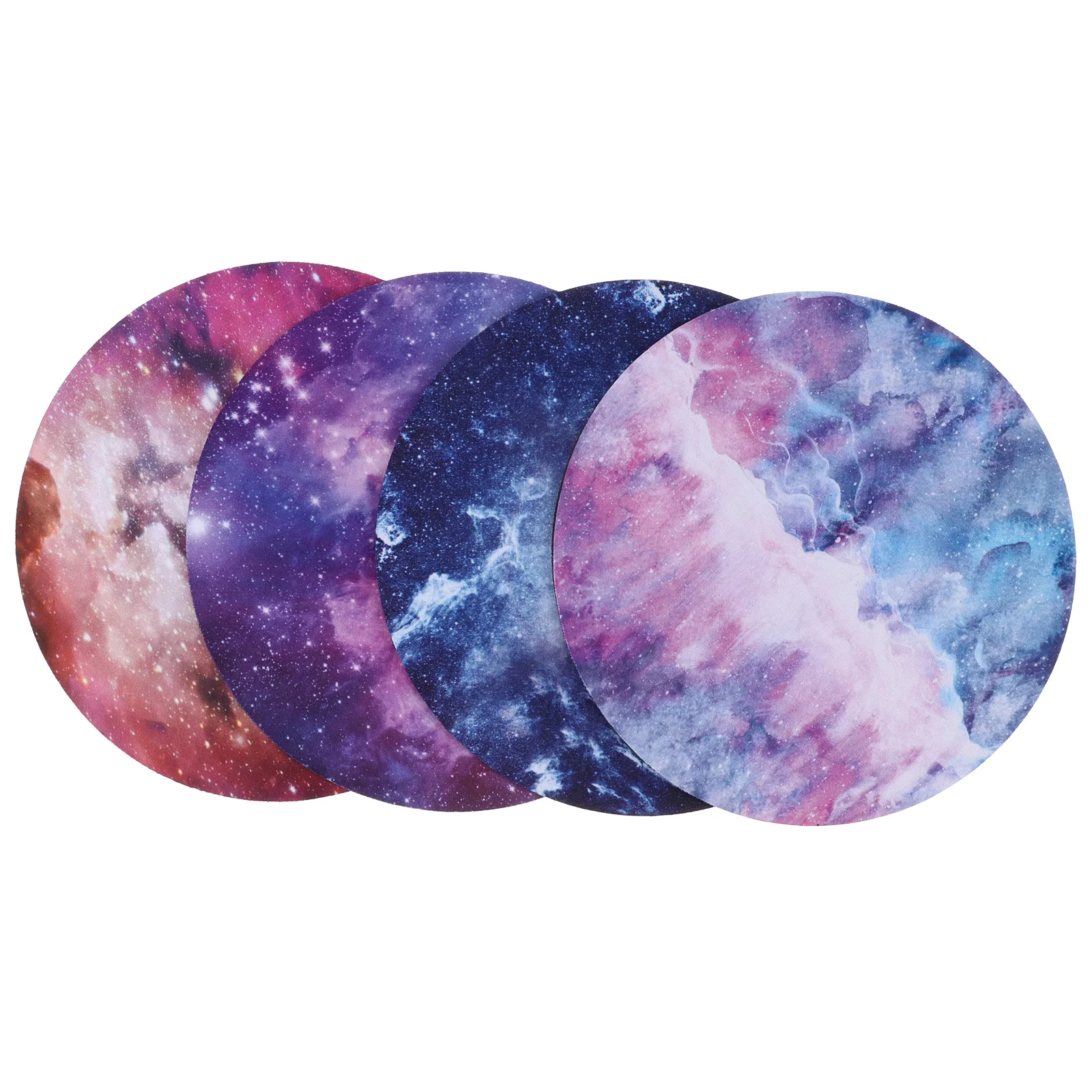 

4pcs Round Galaxy Nebula Pad Computer Desk Pad Computer Anti-slip Pad