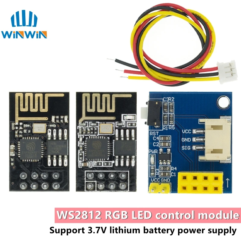 ESP8266 ESP 01 01S WS2812 RGB светодиодный модуль контроллера для IDE/SATA светильник кольцо