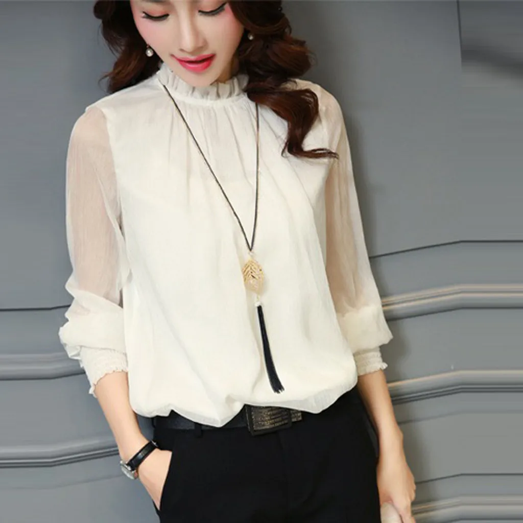 Модная перспективная шифоновая блузка рубашка Повседневная летняя женская