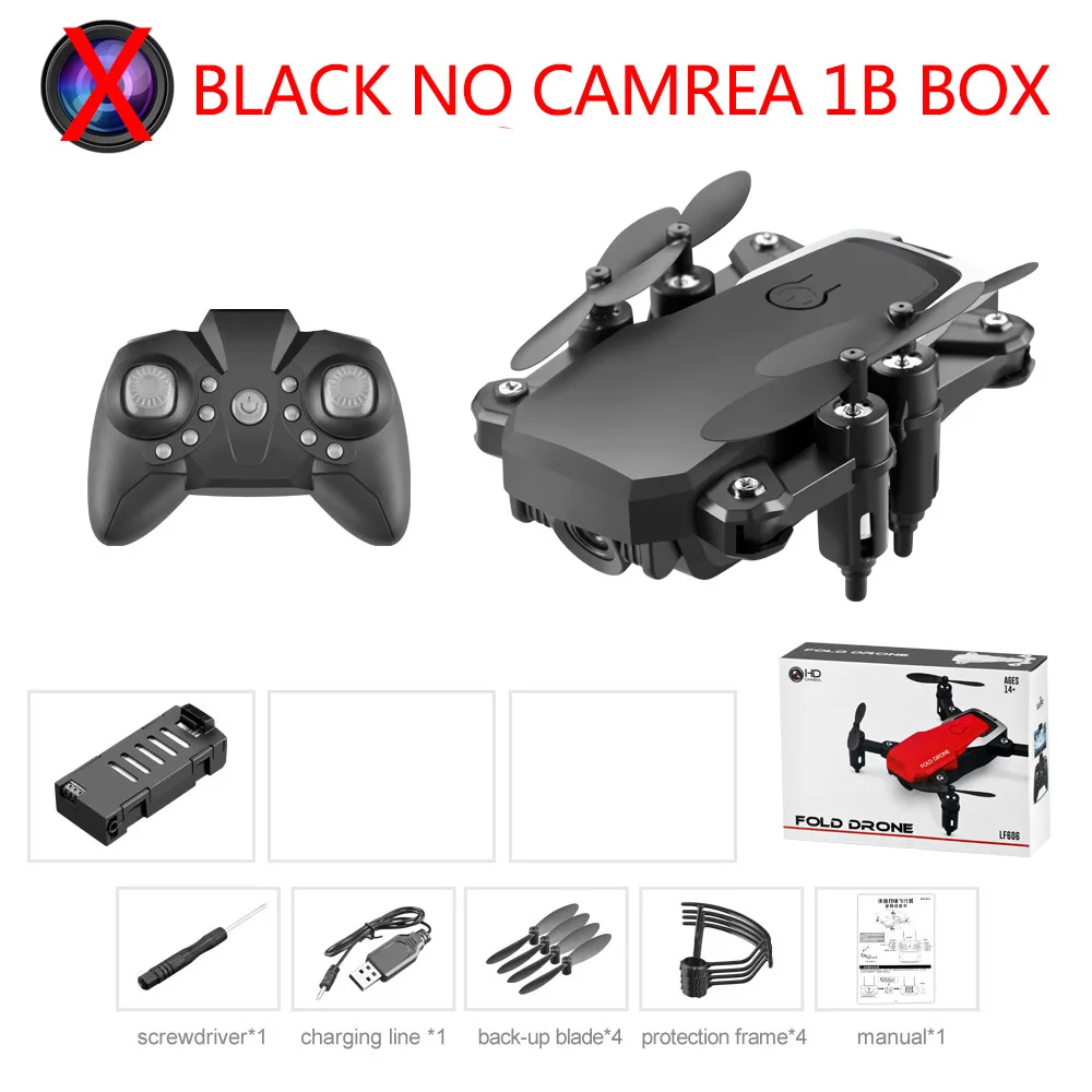 Black nocamera 1B LF606 квадрокоптер мини Дрон с 4K камерой HD складные дроны один ключ возврат FPV Следуйте за мной RC вертолет Квадрокоптер детские игрушки - Цвет: Black nocamera 1B