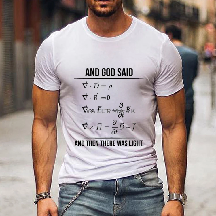 

New Summer Men's T Shirt 2021 Fashion Solid T Shirt Mens Oversized Hip Hop Casual Geometry Math Print Mens Streetwear Top Tees