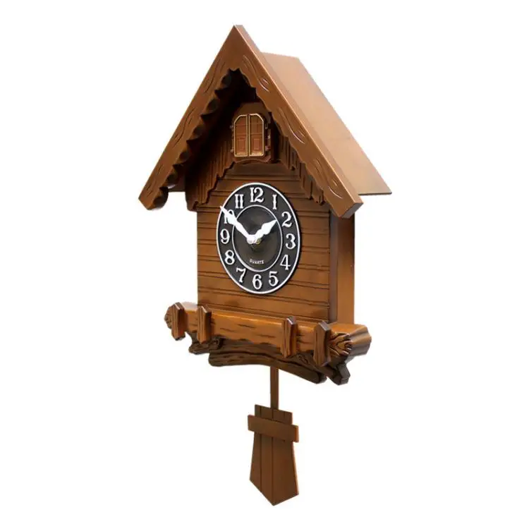 Креативные настенные часы Cuckoo с маятником детские деревянные цифровые для