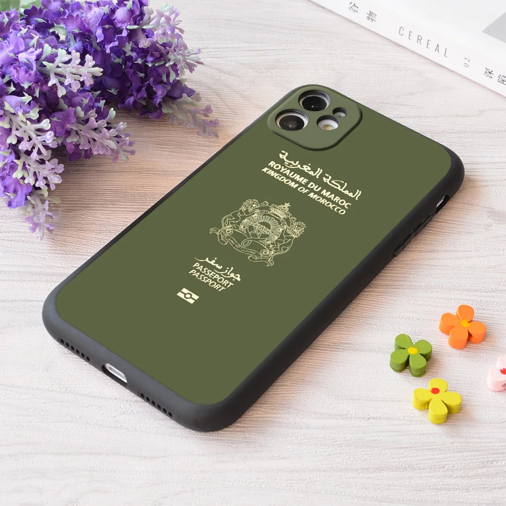 

For iPhone Moroccan Passport Print Soft Matt Apple Case