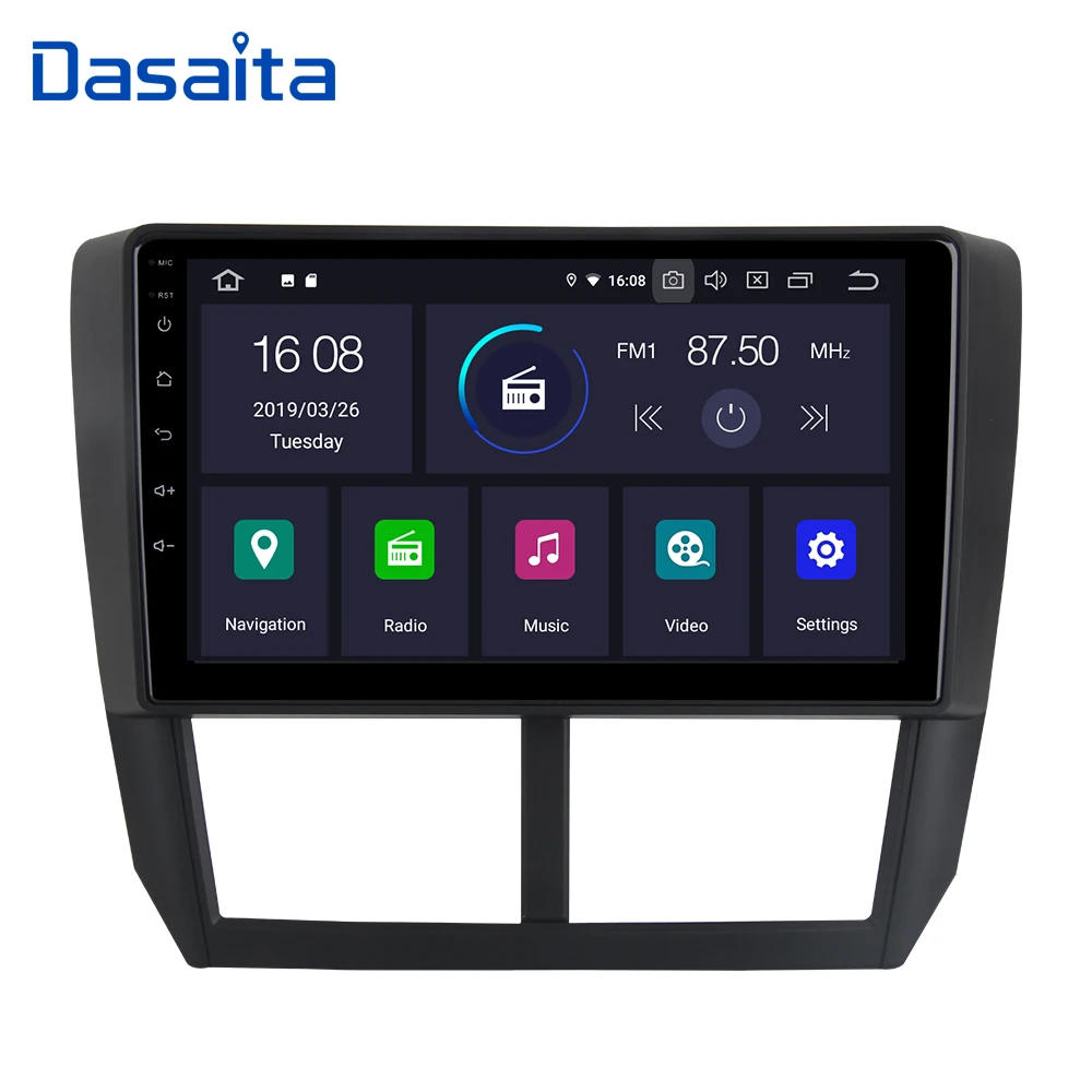 Dasaita " Автомагнитола Android 9,0 gps навигатор 1 din автомобиль для Subaru Forester 2008 2009 2010 2011 2012 головное устройство