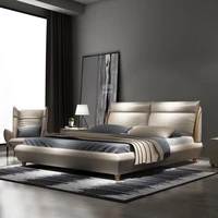 rama dymasty genuine leather soft bed modern design bed fashion kingqueen size bedroom furniture