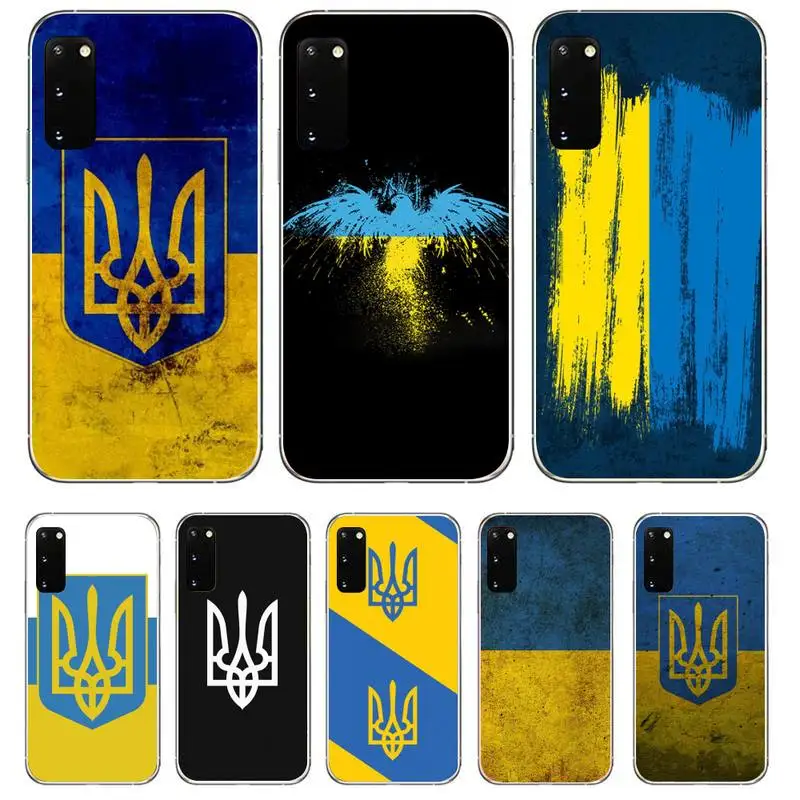 Чехол для телефона с украинским флагом Samsung Galaxy S9 S10 Plus S10E S20FE A71 A51 A21S прозрачный