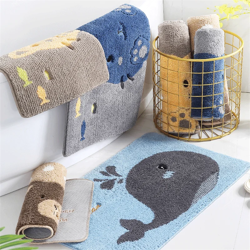 Мультяшный дизайн коврик для ванной разные цвета классический узор супер мягкий