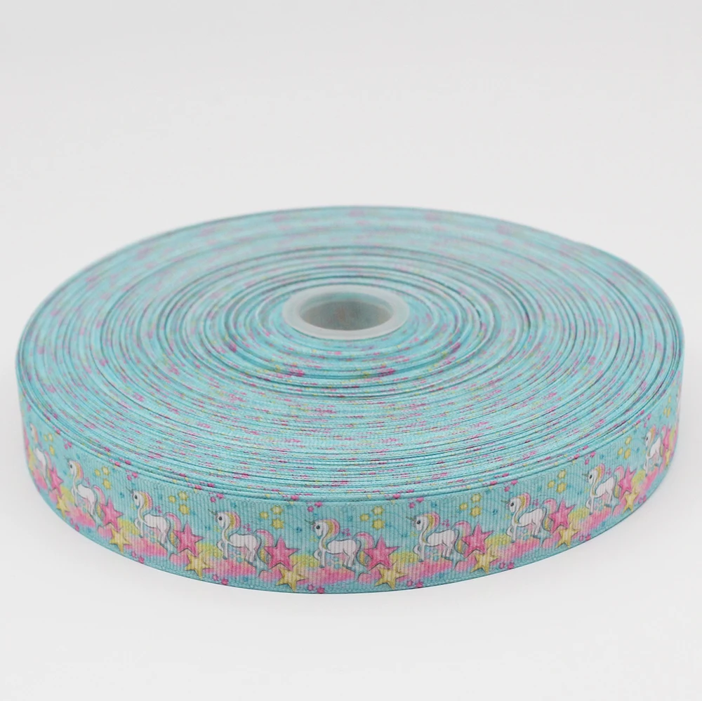 

25-75MM Unicorn Grosgrain Ribbon Design Customized ​Logo Printed for Hair bow DIY Decor Bag Sewing Handmade Material 21845