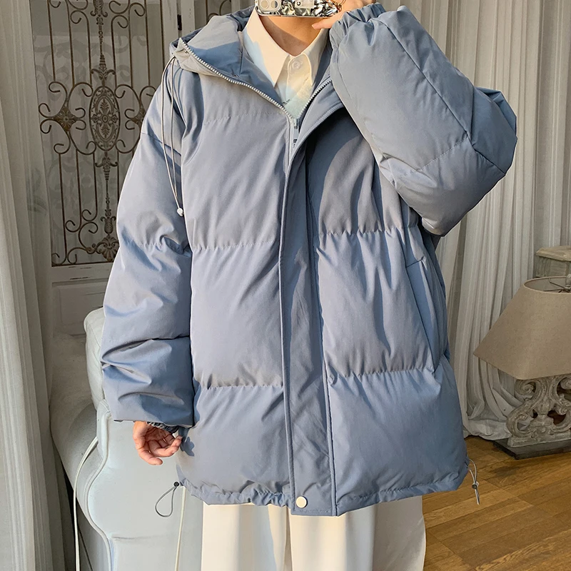 Winter Jacket Men Warm Fashion Casual Multicolor Hooded Coat Men Padded Jackets Korean Loose Oversized Short Coat Mens Parker