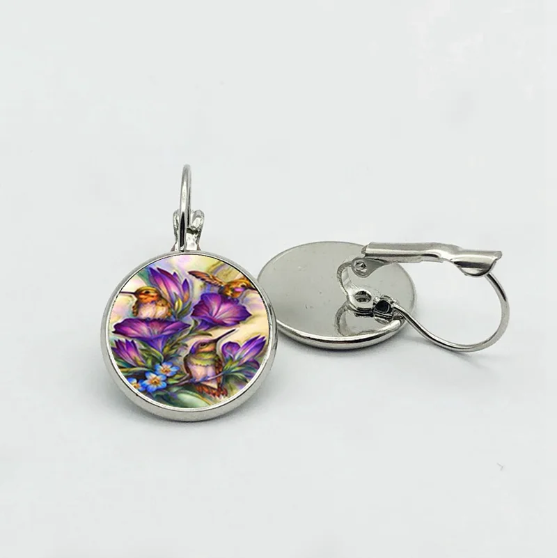 Серебряные серьги Колибри индивидуальные винтажные классические модные с