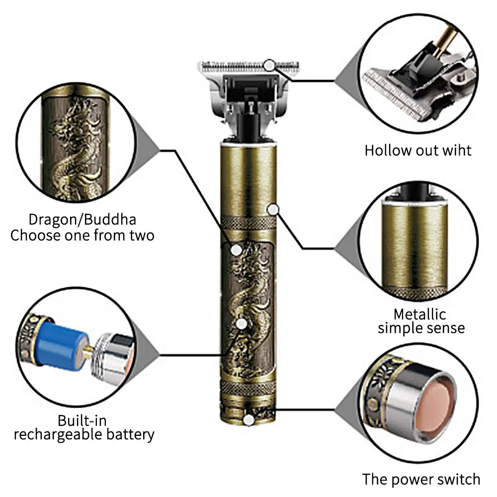 Беспроводной триммер Kemei для бороды Электрический скелет тяжелая машинка