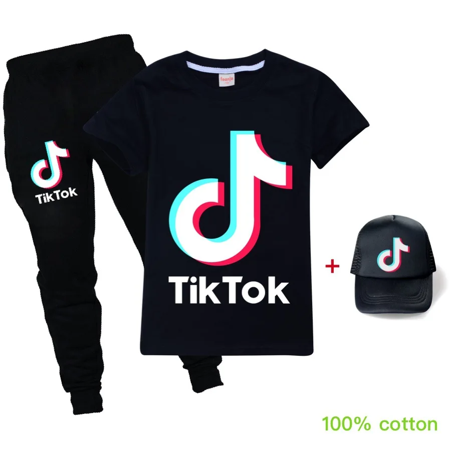 

2-16Year Toddler Kids Baby Boy 3Pcs Clothes Set Girls Cotton Letter T-Shirt + Pants + Hat 3pcs Outfits Teenagers Tracksuits