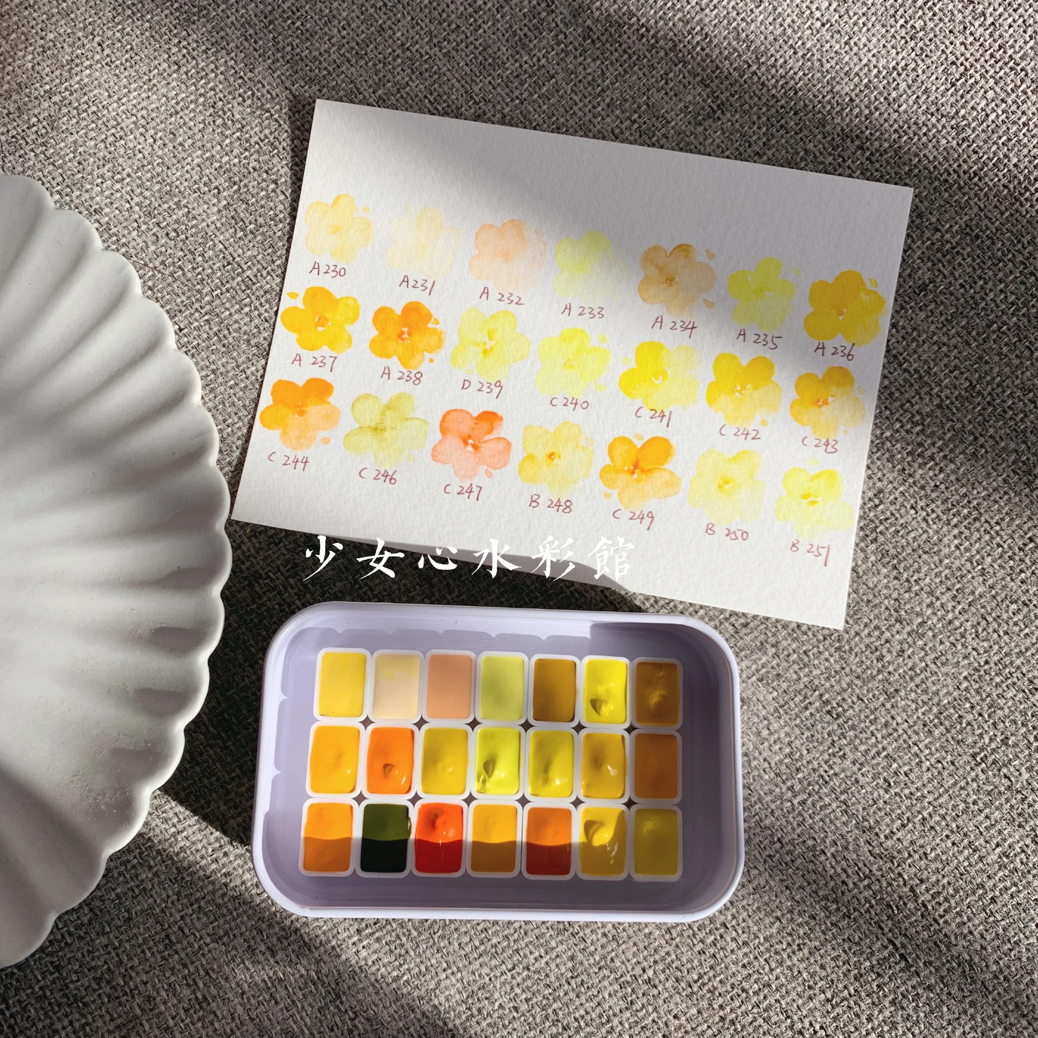 

Holbein Yellow Panchromatic 21 Colors Watercolor Paint Subpackage, Sun Twilight Sunset Background Color Acuarelas