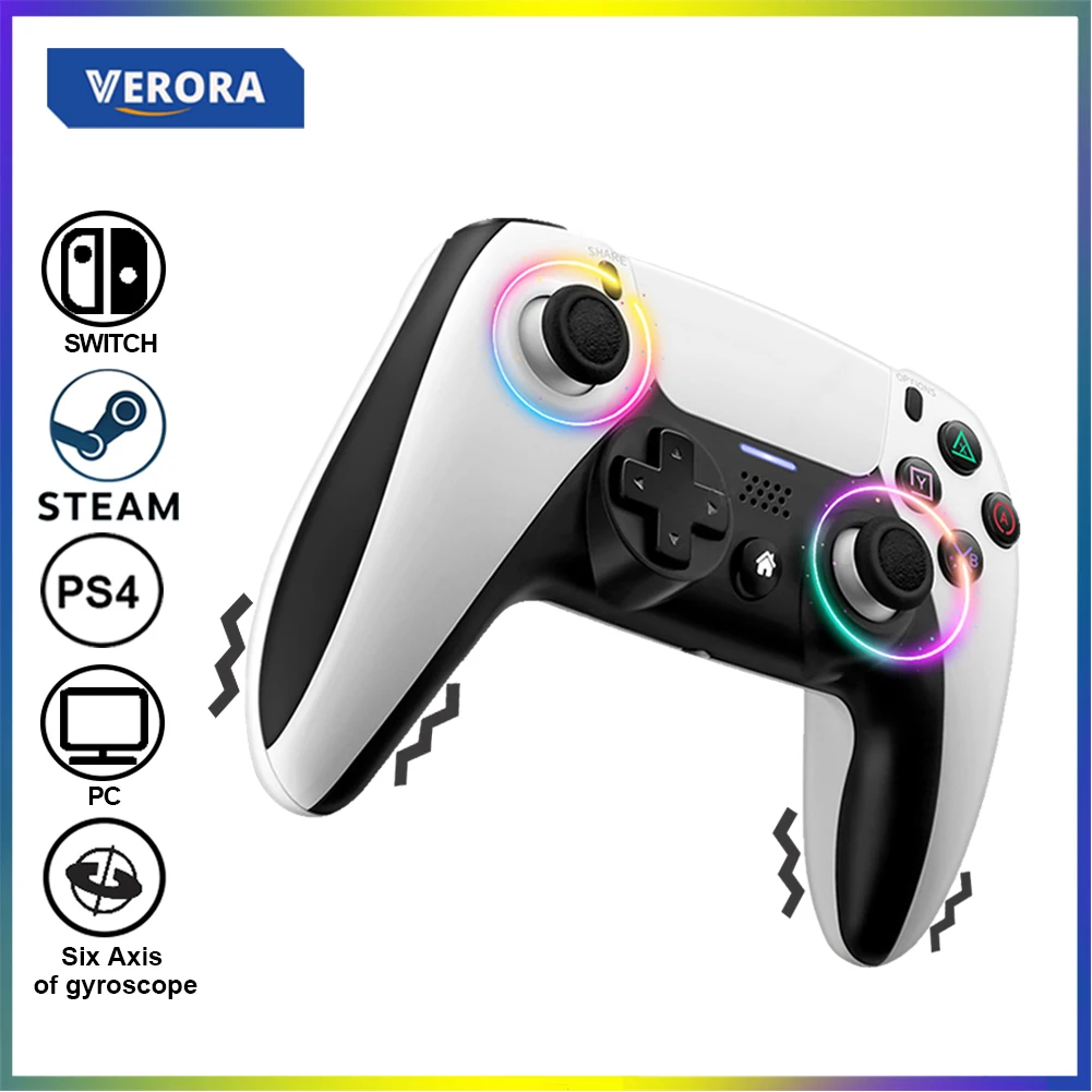 

Wireless Controller For Sony PS4 Bluetooth Gamepad For Nintendo Switch N- Switch Pro / Steam / PC with 6-axis Gyro Touch Lamp