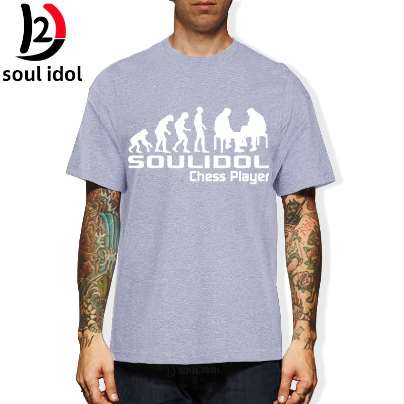 

D2 Summer Style Unique T Shirts Short Sleeve Men Gift Evolution Chess Player Crew Neck Shirts soul idol