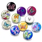 DB0483 красивая бабочка 18 мм кнопки 10 шт. Смешанные Круглые фото стекло кабошон стиль для кнопки ювелирные изделия