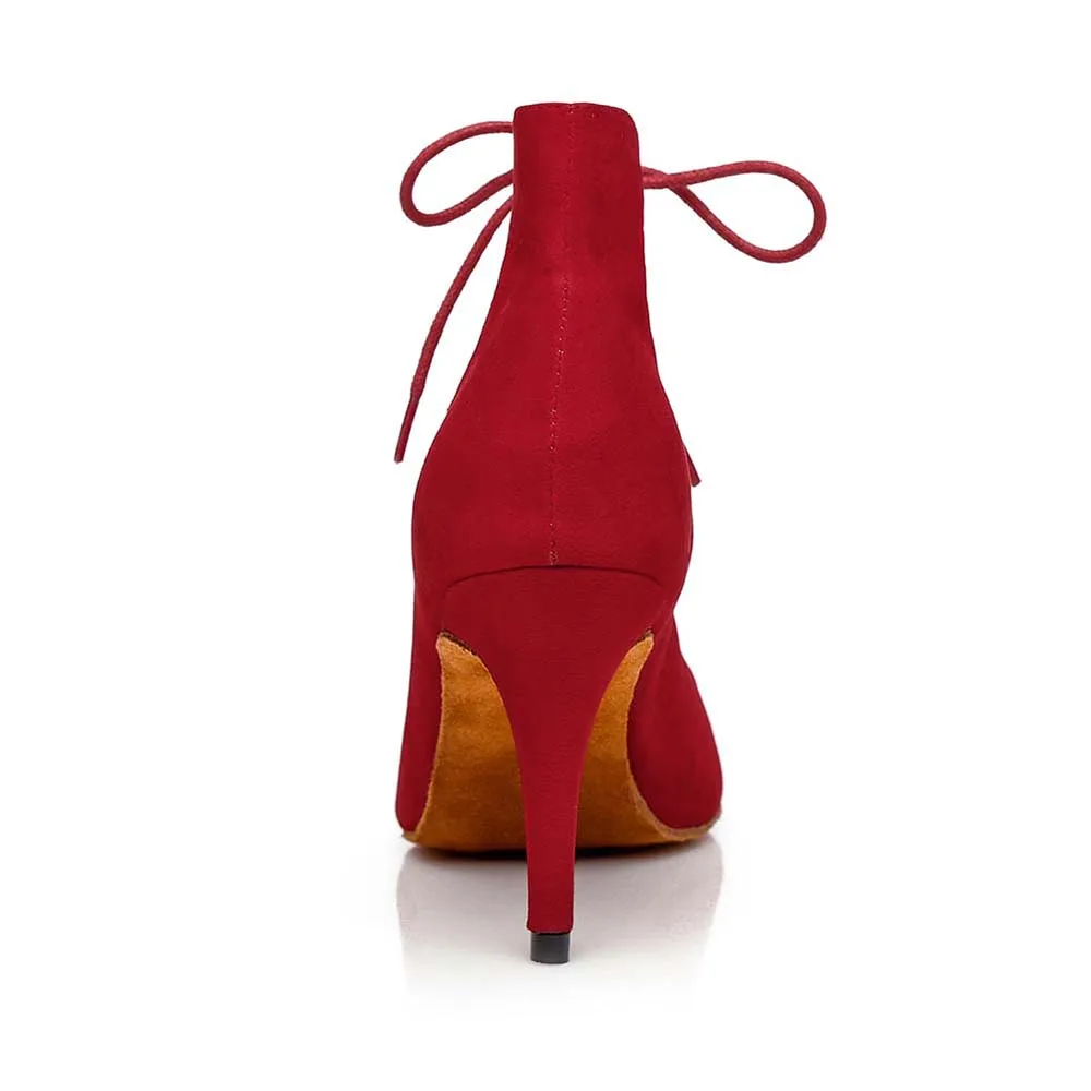 Professional Women's High Heels For Dancing Latin Dance Sandals Ballroom Dance Shoes Salsa Heeled Girls Red Heels