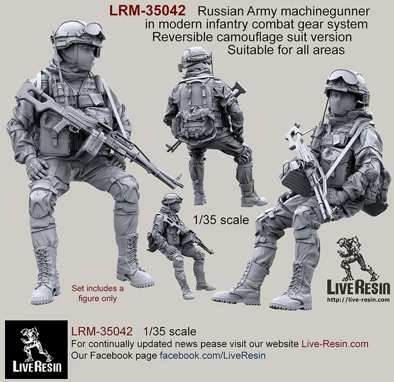 [Набор масштабных моделей] живой полимерный LRM-35042 1/35 машина русской армии в современной системе боевой экипировки пехоты, набор 4