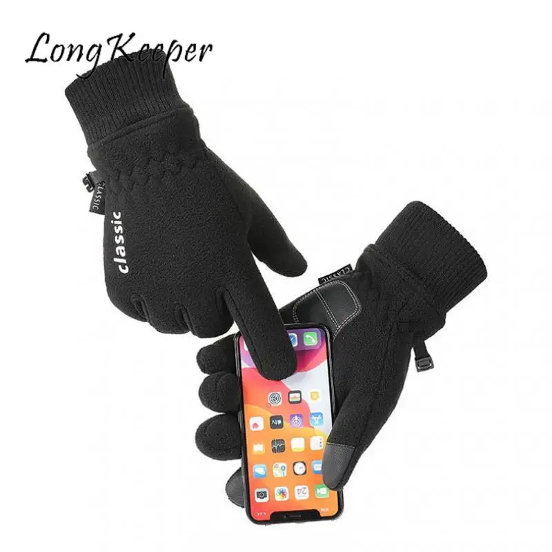 Long Keeper Men Genuine Leather Gloves High Quality Slip-resistant Luvas Half Finger Sheep Leather Fingerless Gloves gants moto mens leather gloves for winter