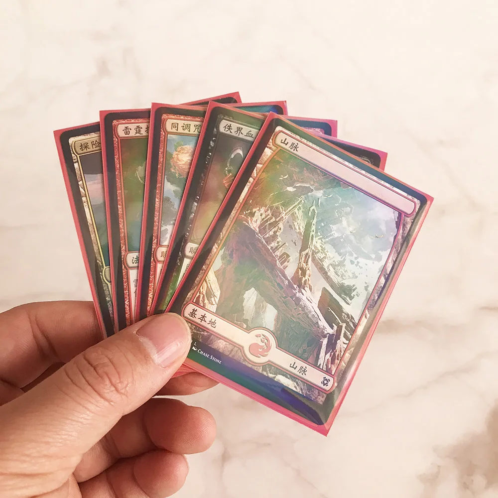 200 шт./лот радужные лазерные черные карточки защитные из фольги для торговых карт