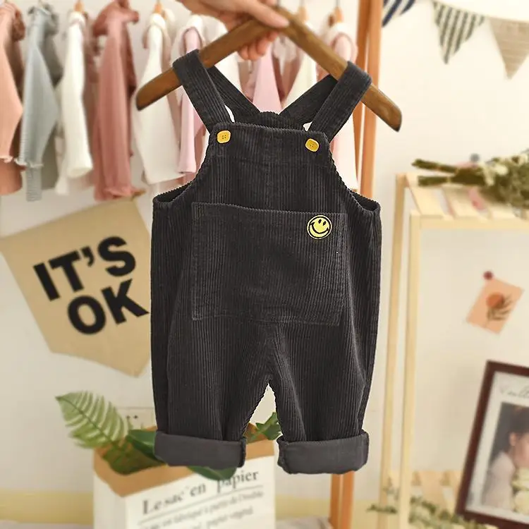 

Bib trousers corduroy spring casual boys trousers girls trousers children P4423