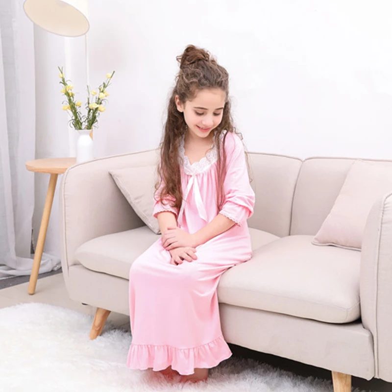 Nightgowns 2-10Y Princess Pajamas Tracksuit Princess Dress New Summer Fashion Dress Soft Wear Daily Long Drsses Toddler