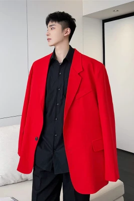 

Spring Club Singer Host Stage Fashion Coquettish Small Suit Korean Edition Men's Loose Casual Suit Jacket Men Jackets Mens Clot