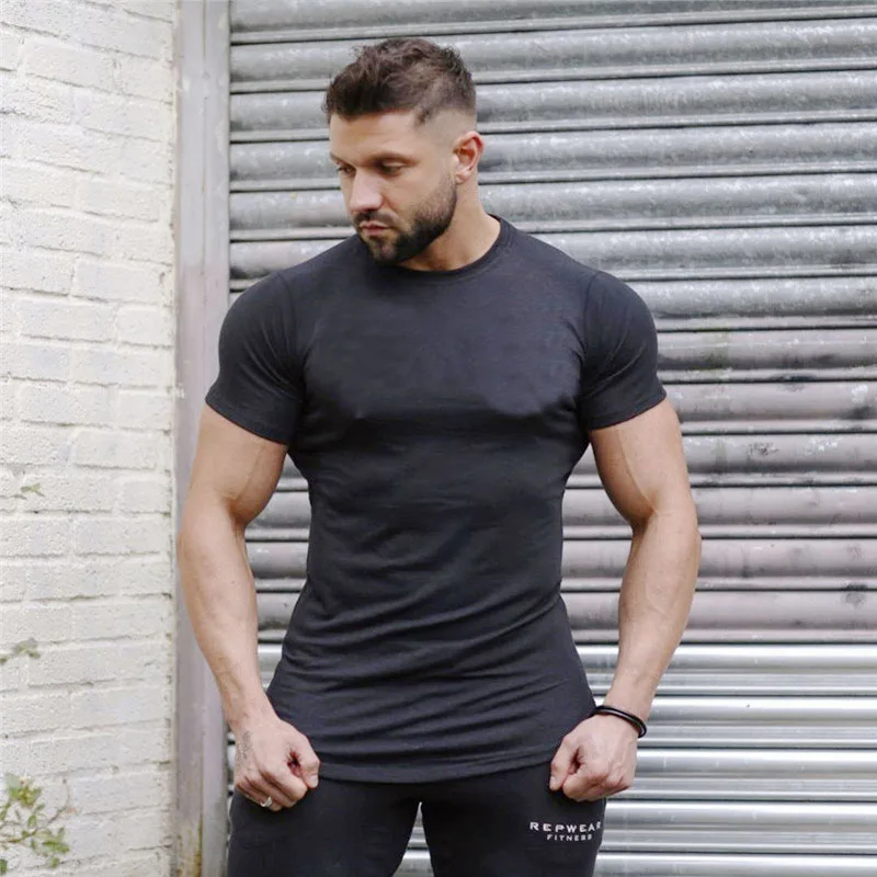 

2021 Summer Men's Ice Silk short-sleeved T-Shirt Quick-drying Clothes Summer Solid Color Mesh Breathable Plus Size Sportswear