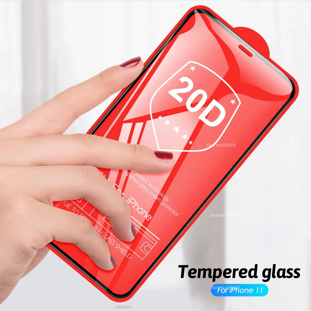 Закаленное стекло 20D для iPhone 7 8 6 6S Plus Защита экрана 11 Pro XS MAX XR X изогнутое защитное