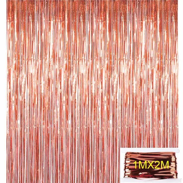 1x2m rose gold Сладкий 16-й вечерние украшения шар цвета розового золота фоновое украшение 16 алюминиевая пленка шар с днем рождения поставки PAT72 - Цвет: 1x2m rose gold
