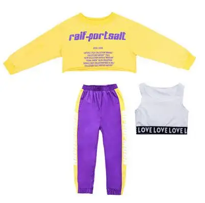 Детская одежда в стиле хип-хоп для девочек костюм уличных джазовых танцев