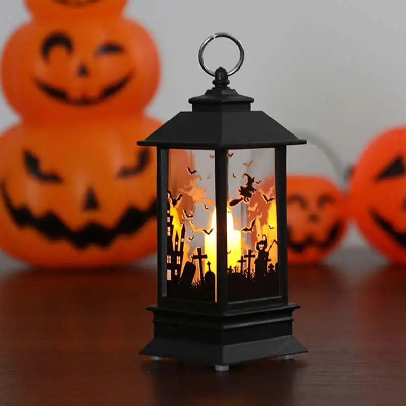 1 шт. портативная квадратная лампа для Хэллоуина имитация маленькой масляной