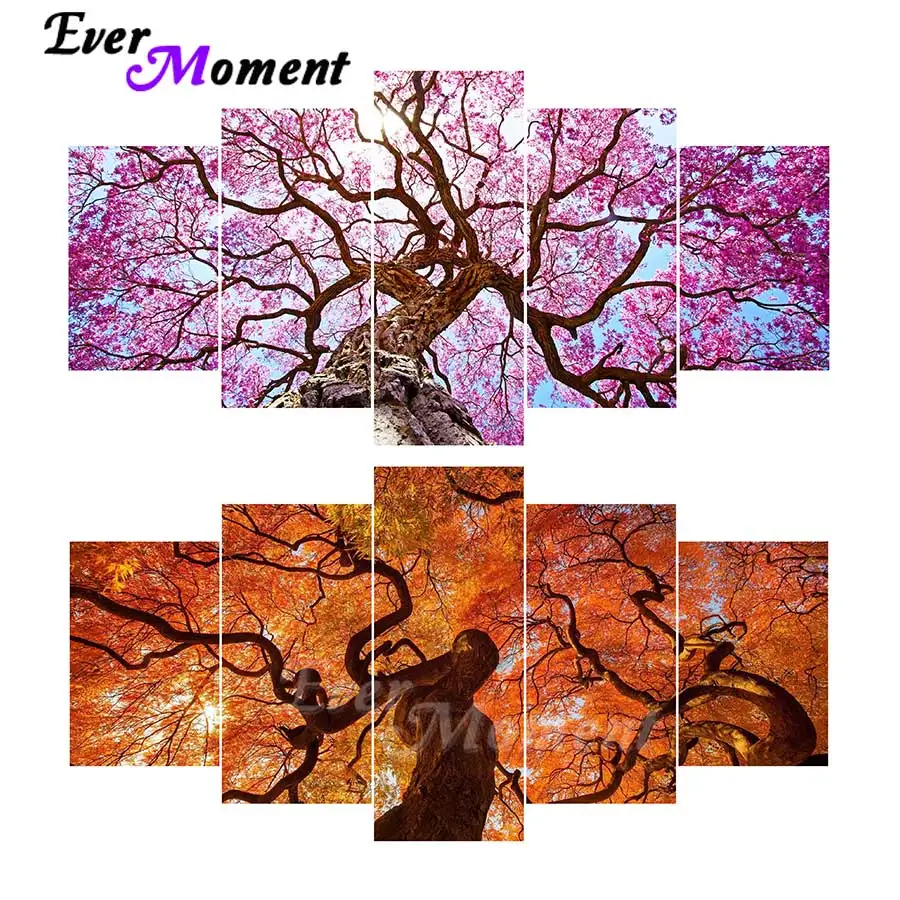 

Когда-либо в настоящий момент 5D DIY алмазная живопись камни в форме ромба дерево природа пейзаж Алмазная Дисплей Вышивка Набор для ногтей укр...