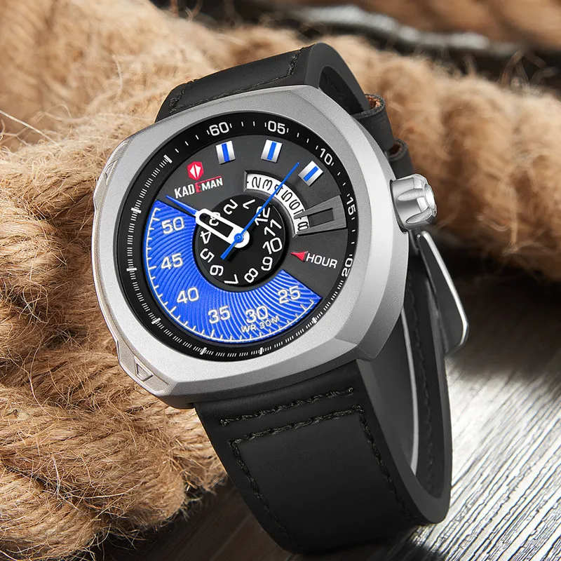 Оригинальные спортивные мужские часы военные кварцевые квадратные высокое