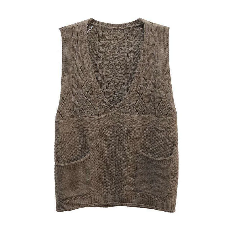 

Sweater Vest Women Solid V-neck Loose Plus Size Simple Classic Elegant Office Ladies Vests Ulzzang Chic Leisure New Knitting