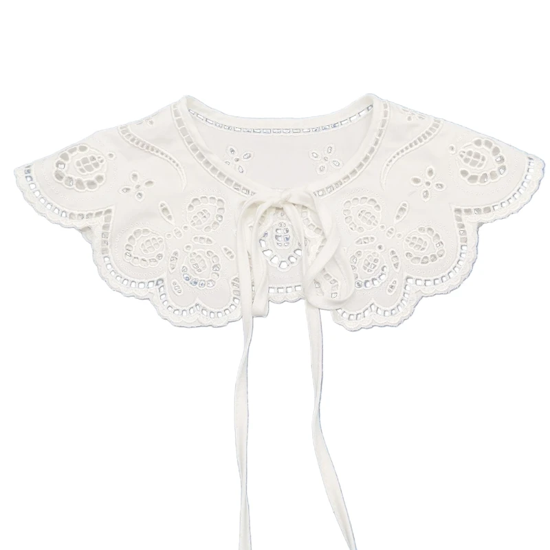 Женское винтажное короткое пончо с вышивкой из искусственного воротника |