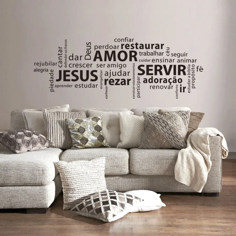 Настенная виниловая наклейка Правила Дома с Иисусом|Наклейки на стену| |