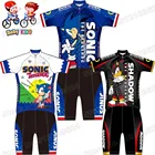 2021 популярный детский комплект велосипедной одежды Sonic, мультяшный аниме Комплект для мальчиков и девочек, одежда для велоспорта, Детские рубашки для шоссейного велосипеда, костюм для горного велосипеда, Майо
