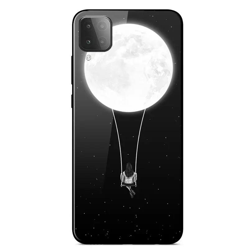 

For Samsung M12 Case Ultra Thin Tempered Glass Phone Case For Samsung Galaxy M12 M 12 6.7 inch Soft Silicone Bumper Back Cover