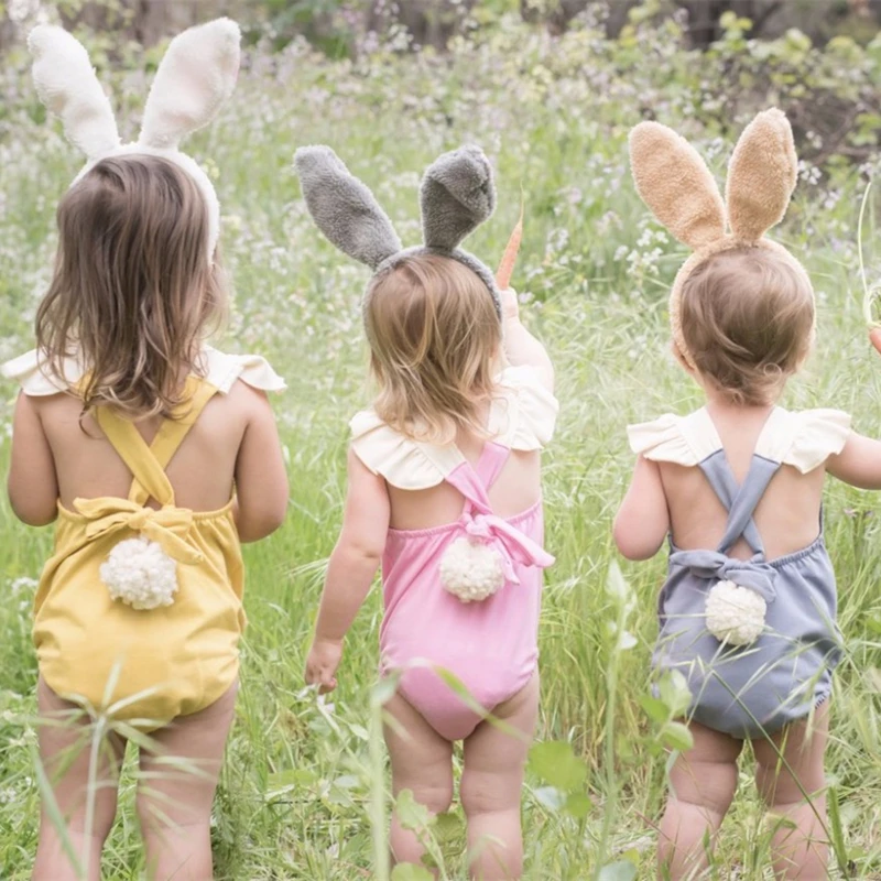 Kawaii Rabbit/боди для новорожденных с рукавами крылышками ангела Детские ползунки