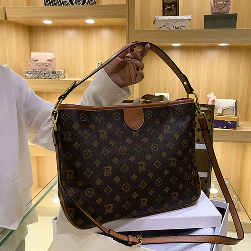 

Модная Удобная универсальная вместительная дамская сумка-мешок с принтом в западном стиле, универсальная сумка-мессенджер через плечо, Bolso