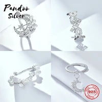 high quality s925 sterling silver original jewelrycross ring with pearlsmoon star ring with pearlssilver ring with pearl