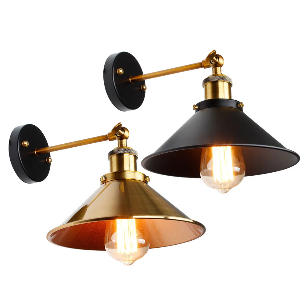 Винтажная настенная лампа Vintage Loft Led для декора дома в стиле индустриальный ретро освещение в ванной комнате с железным плафоном E27 Edison светильник на стену.